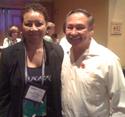 Jacqueline White-Brown, Business Manager (L) with Arturo S. Rodriguez, President of United Farm Workers, at the 2010 OPEIU Convention.