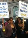 Jacqueline K. White-Brown, Business Manager (L), and Lynnette T. Howard, Business Representative, march in support of Occupy San Francisco.
